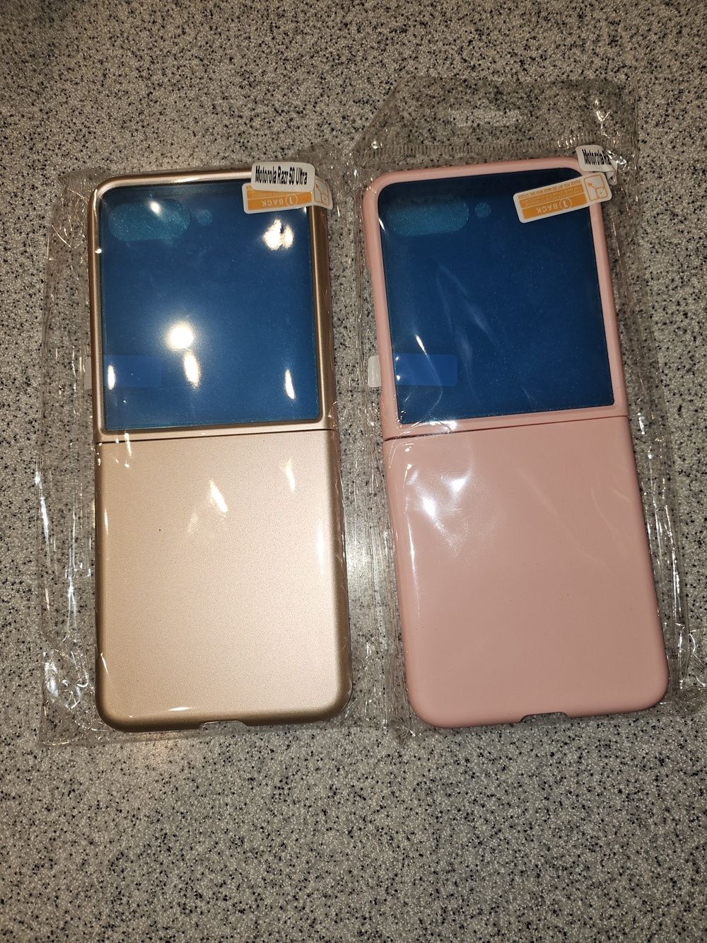Protective Flip Phone Case - Rose Pink & Gold